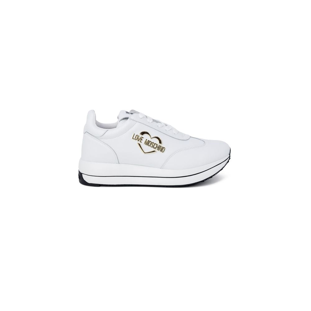 White Leather Low Top Sneakers