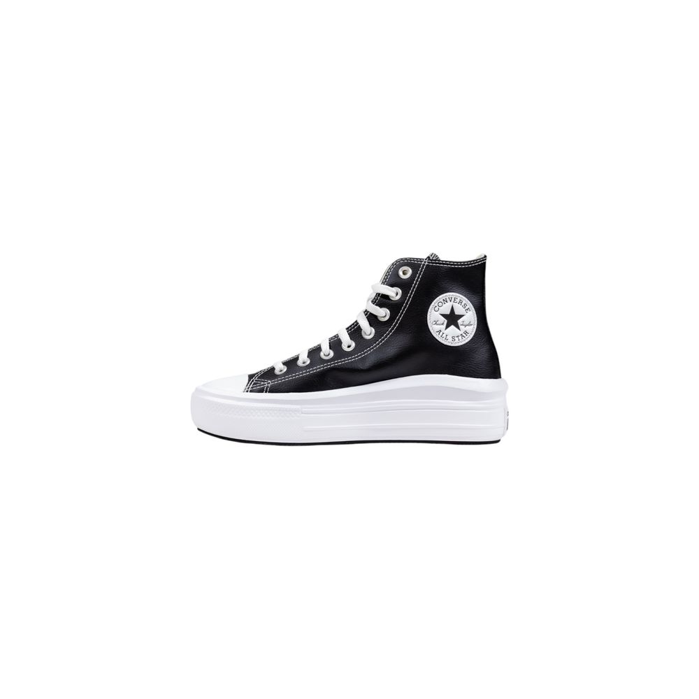 Black Synthetic Platform Sneakers