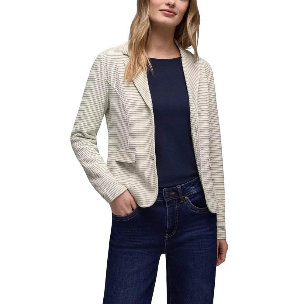Cream Polyester Blazer