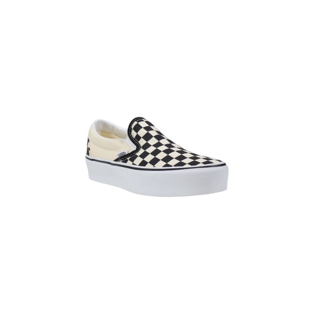 White Fabric Platform Sneakers