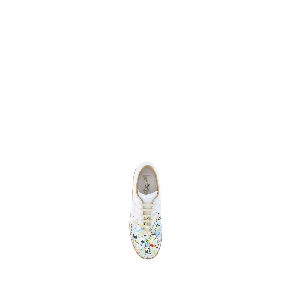 White Calf Leather Bos Taurus Low Top Sneakers