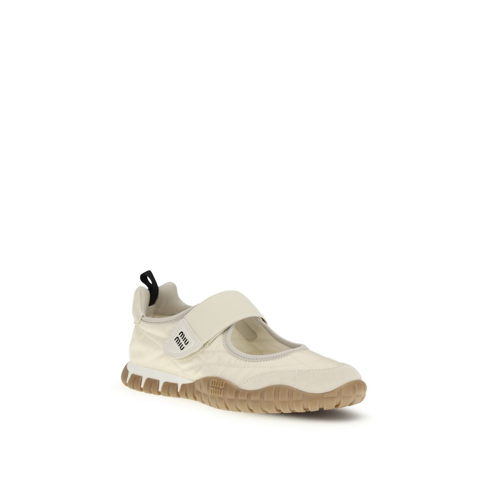 Beige Recycled Polyamide Ballet Flats