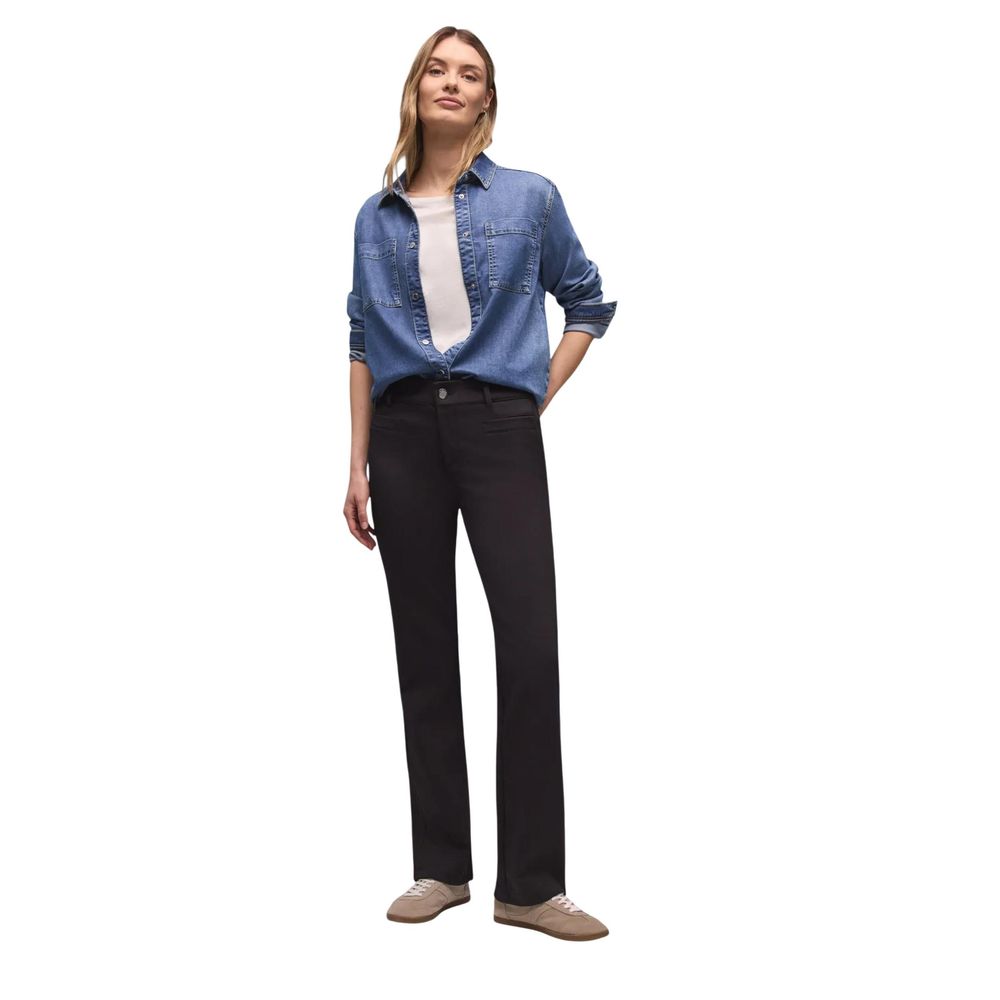 Black Polyamide Bootcut Jeans