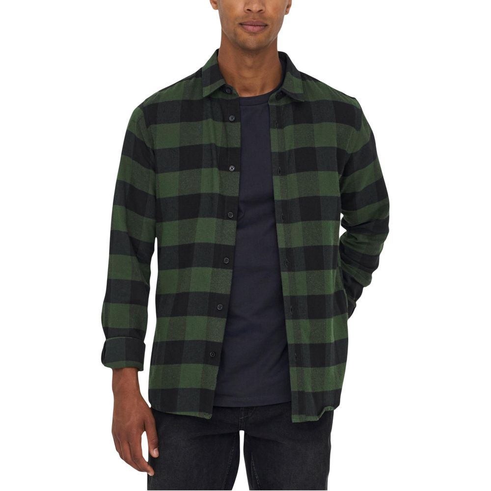 Green Cotton Pattern Shirt
