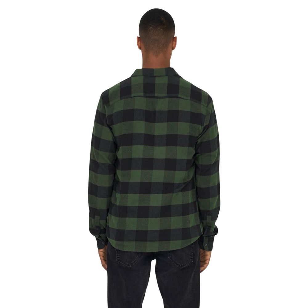 Green Cotton Pattern Shirt