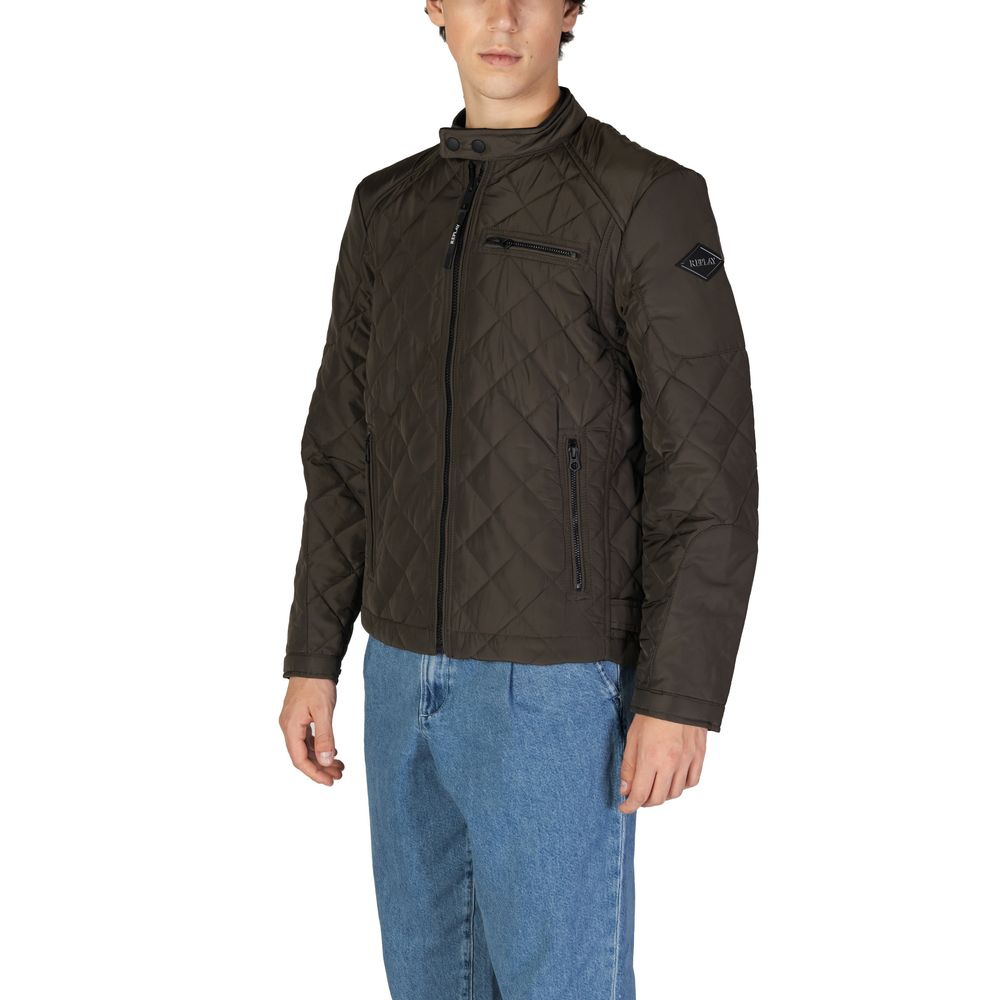 Green Polyamide Biker Jacket