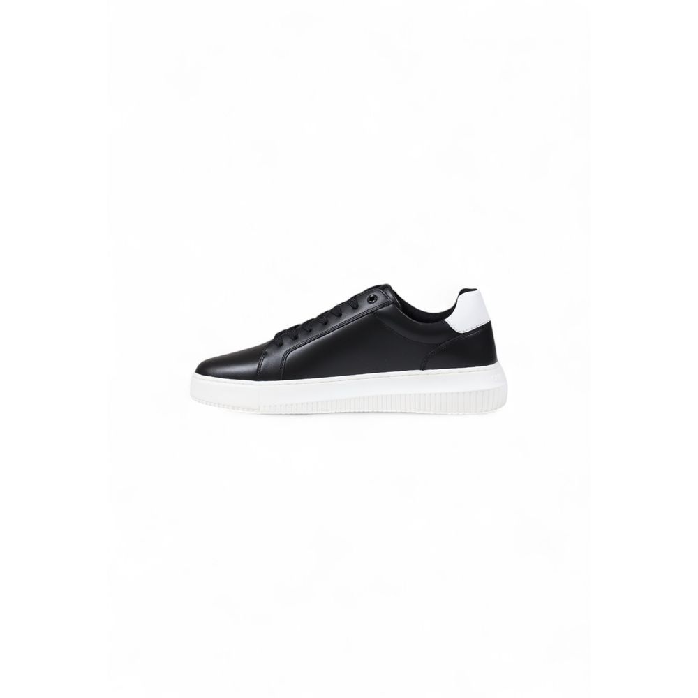 Black Leather Chunky Sneakers