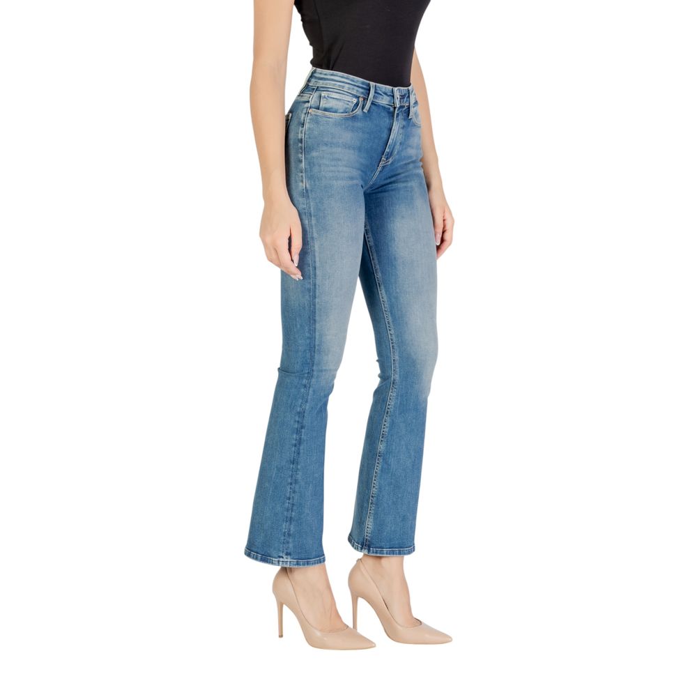 Blue Cotton Bootcut Jeans