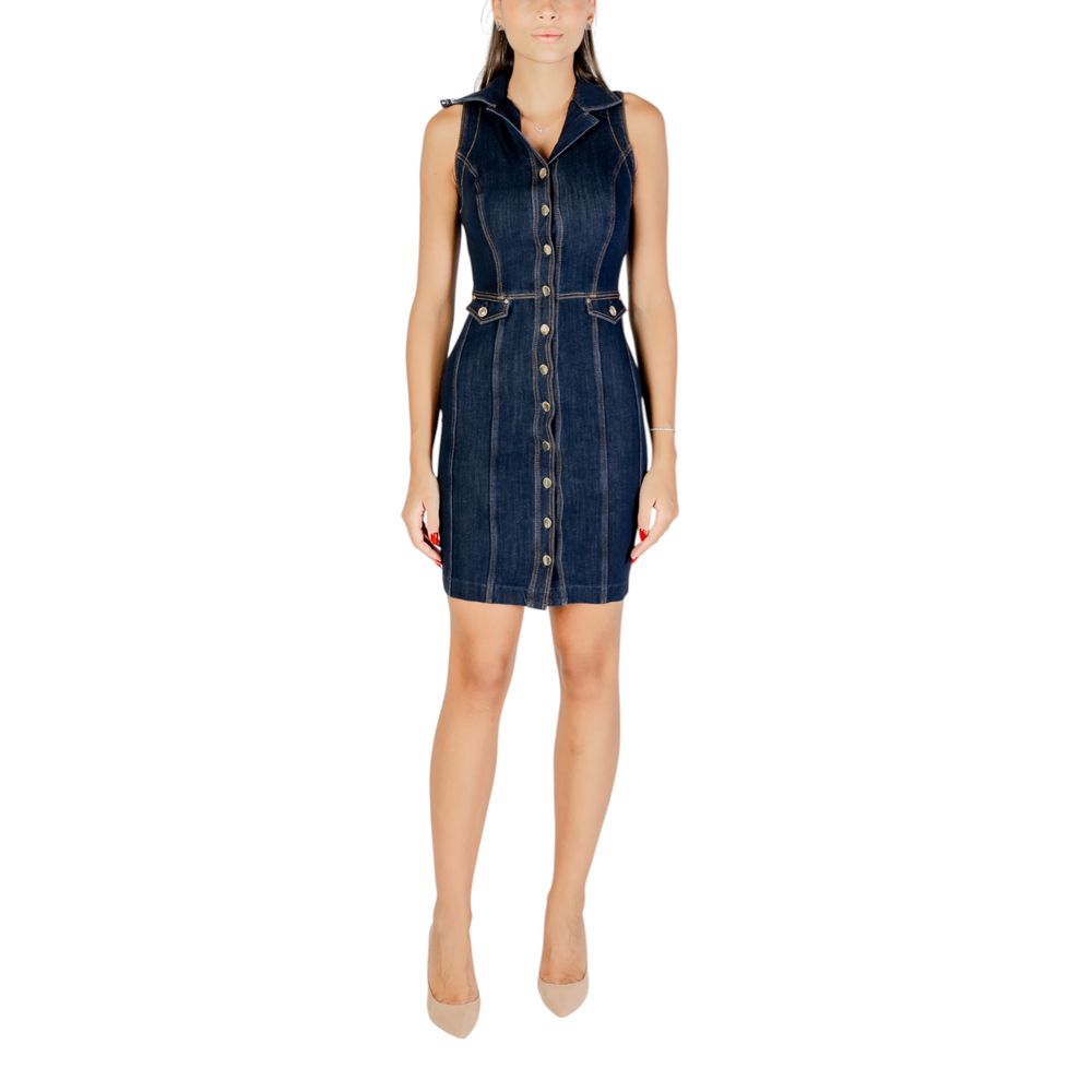 Blue Cotton Short Dress