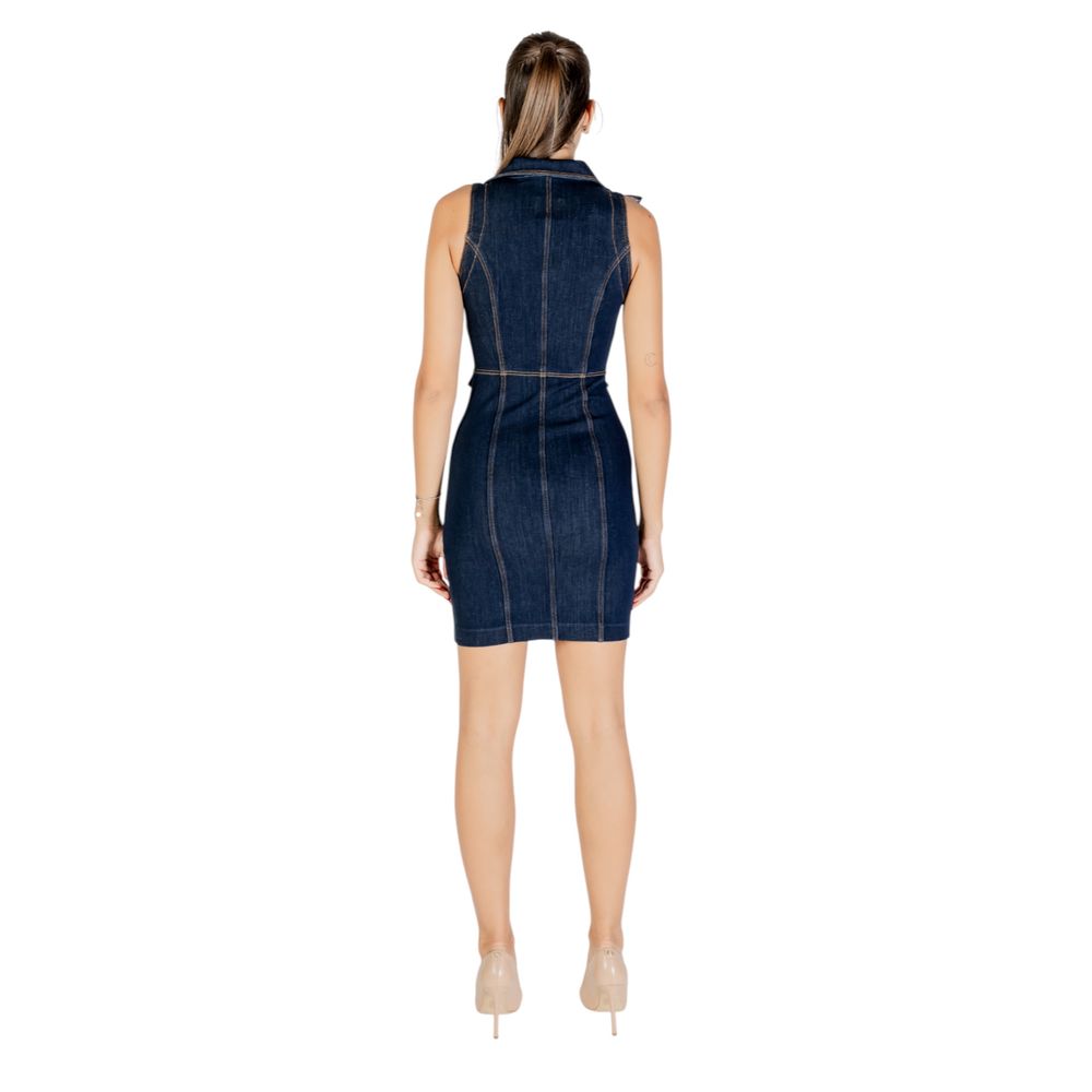 Blue Cotton Short Dress