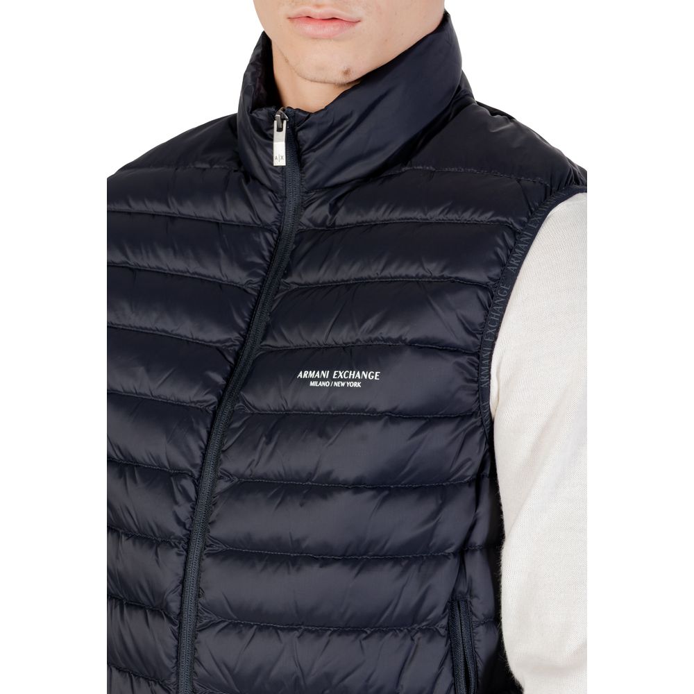 Blue Polyamide Sleveless Jacket