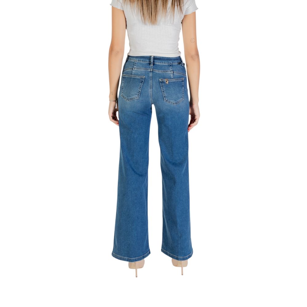 Blue Cotton Bootcut Jeans