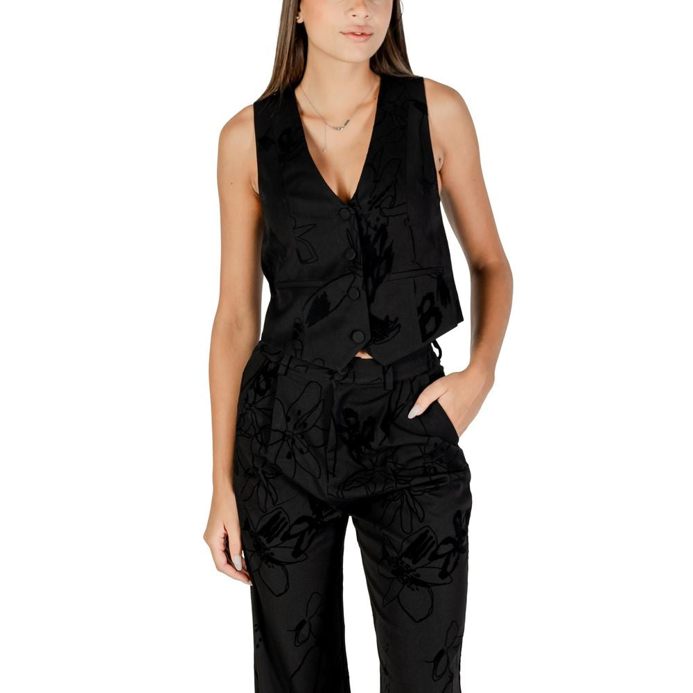 Black Polyester Waistcoat