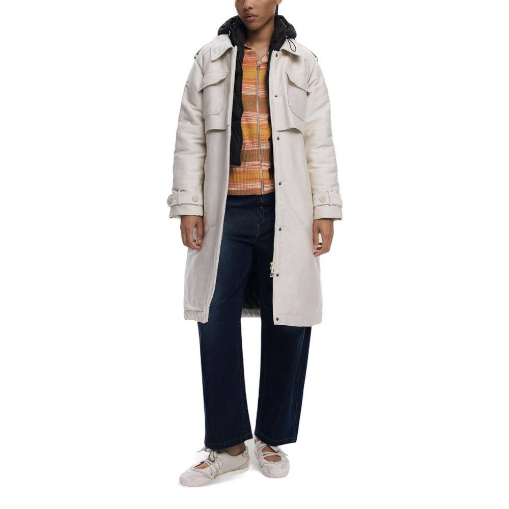 Cream Polyester Coat