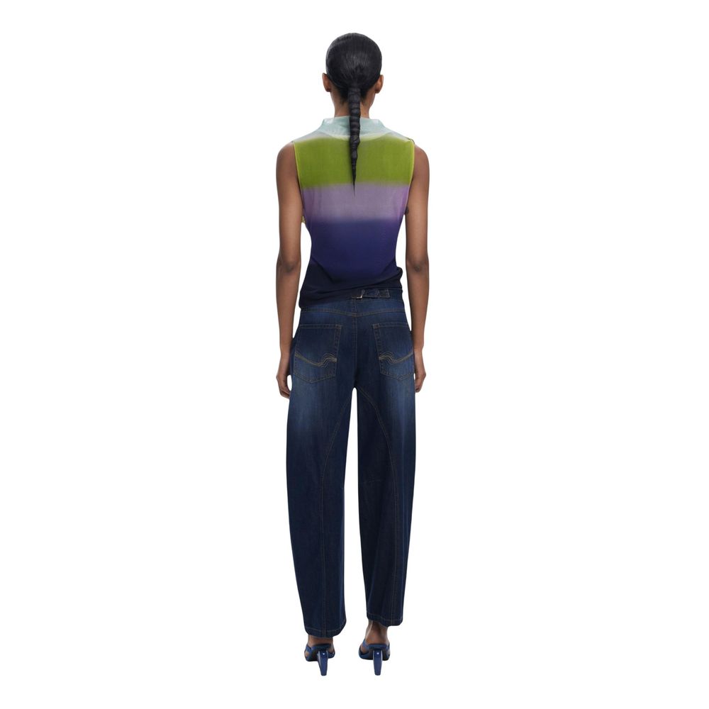 Purple Polyester Sleeveles T-Shirt
