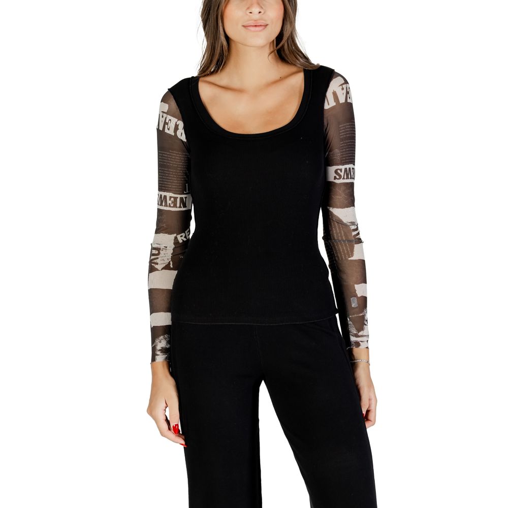 Black Cotton Long Sleeve T-Shirt