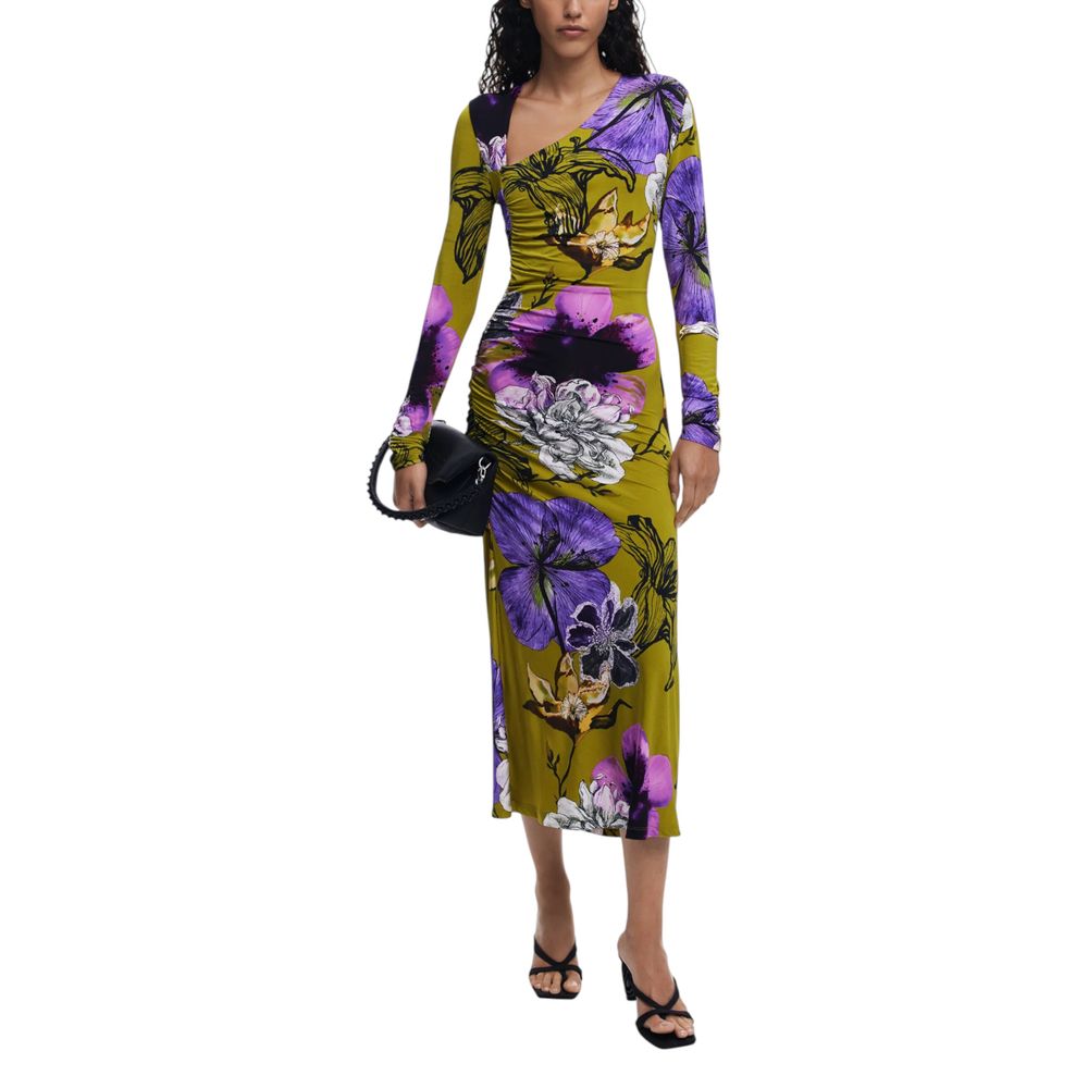 Bicolor Viscose Long Dress