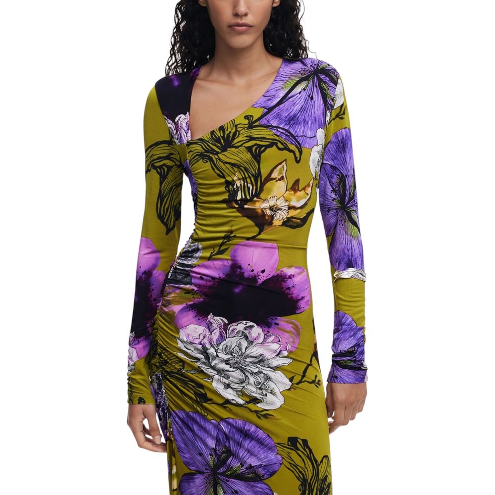Bicolor Viscose Long Dress