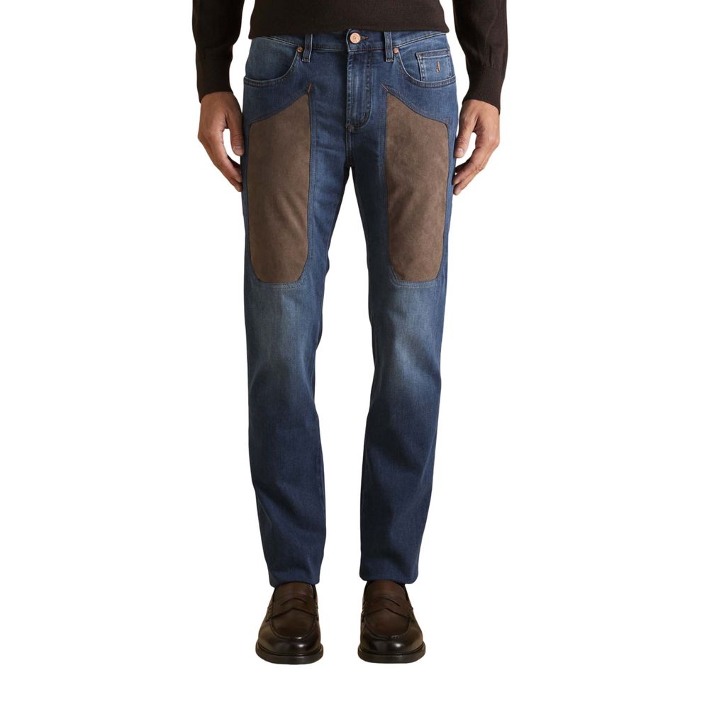Blue Cotton Skinny Jeans