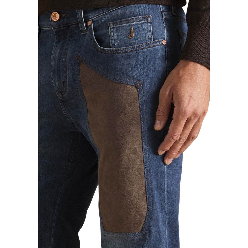 Blue Cotton Skinny Jeans