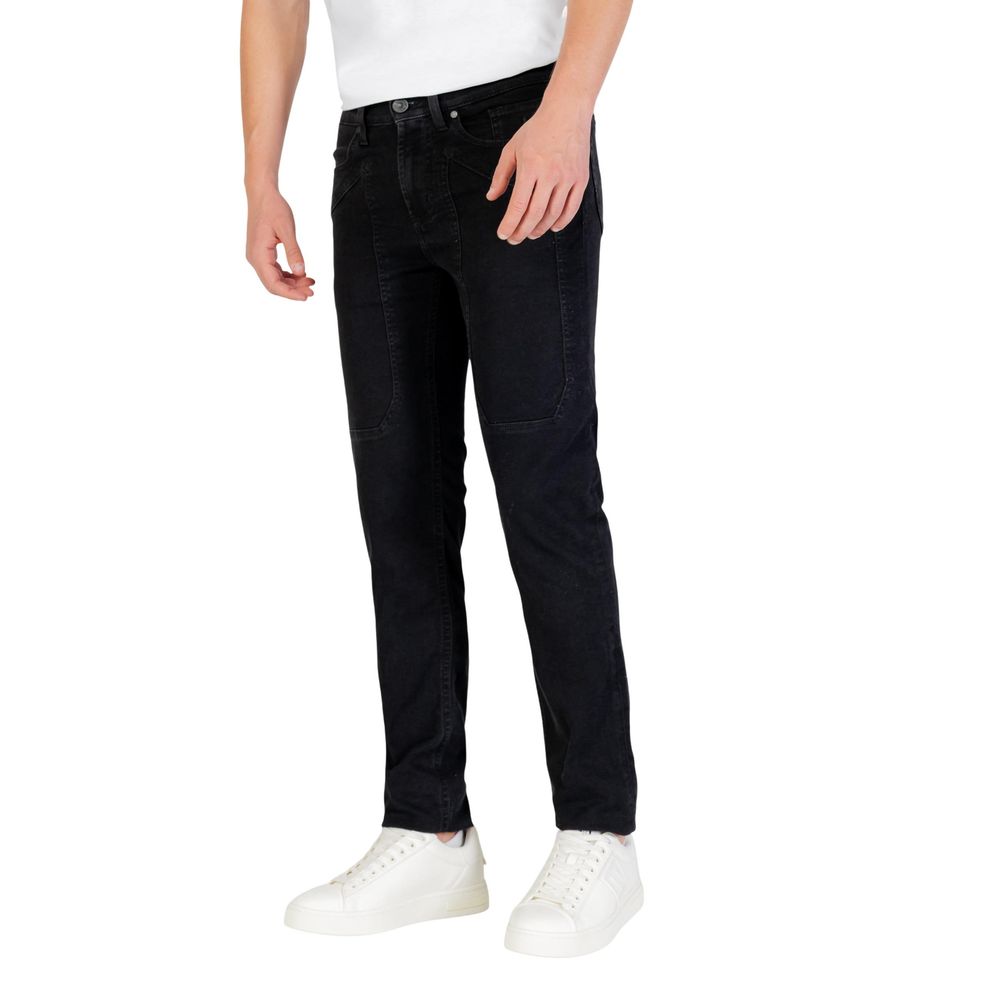 Black Cotton Skinny Jeans