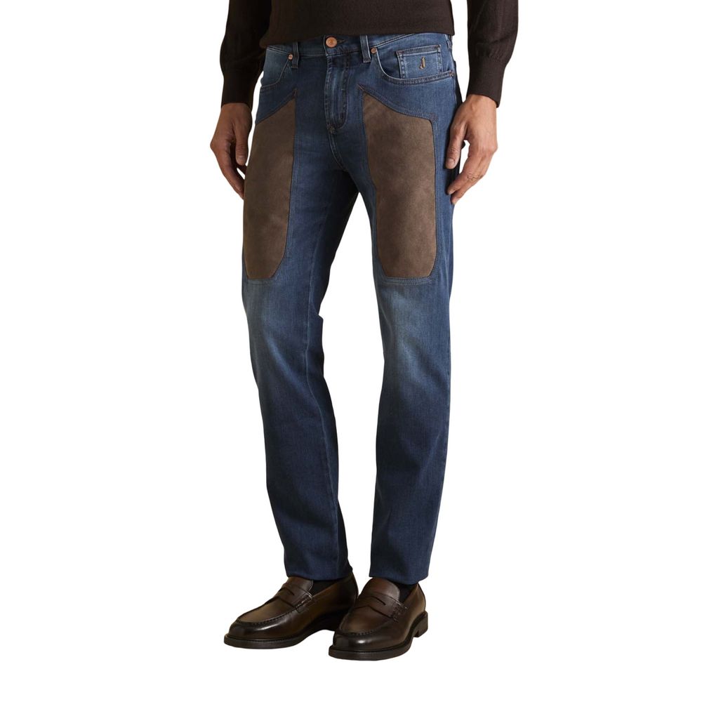 Blue Cotton Skinny Jeans