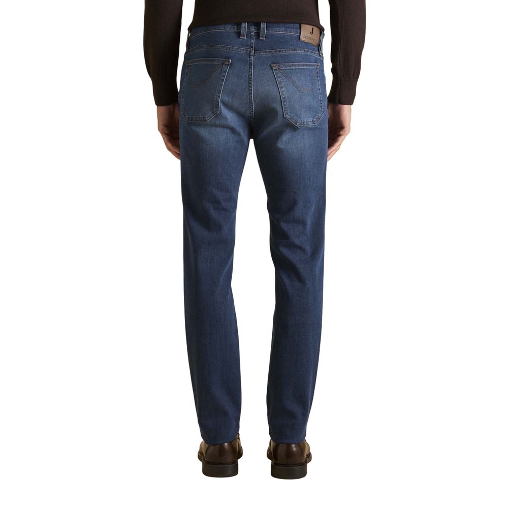 Blue Cotton Skinny Jeans