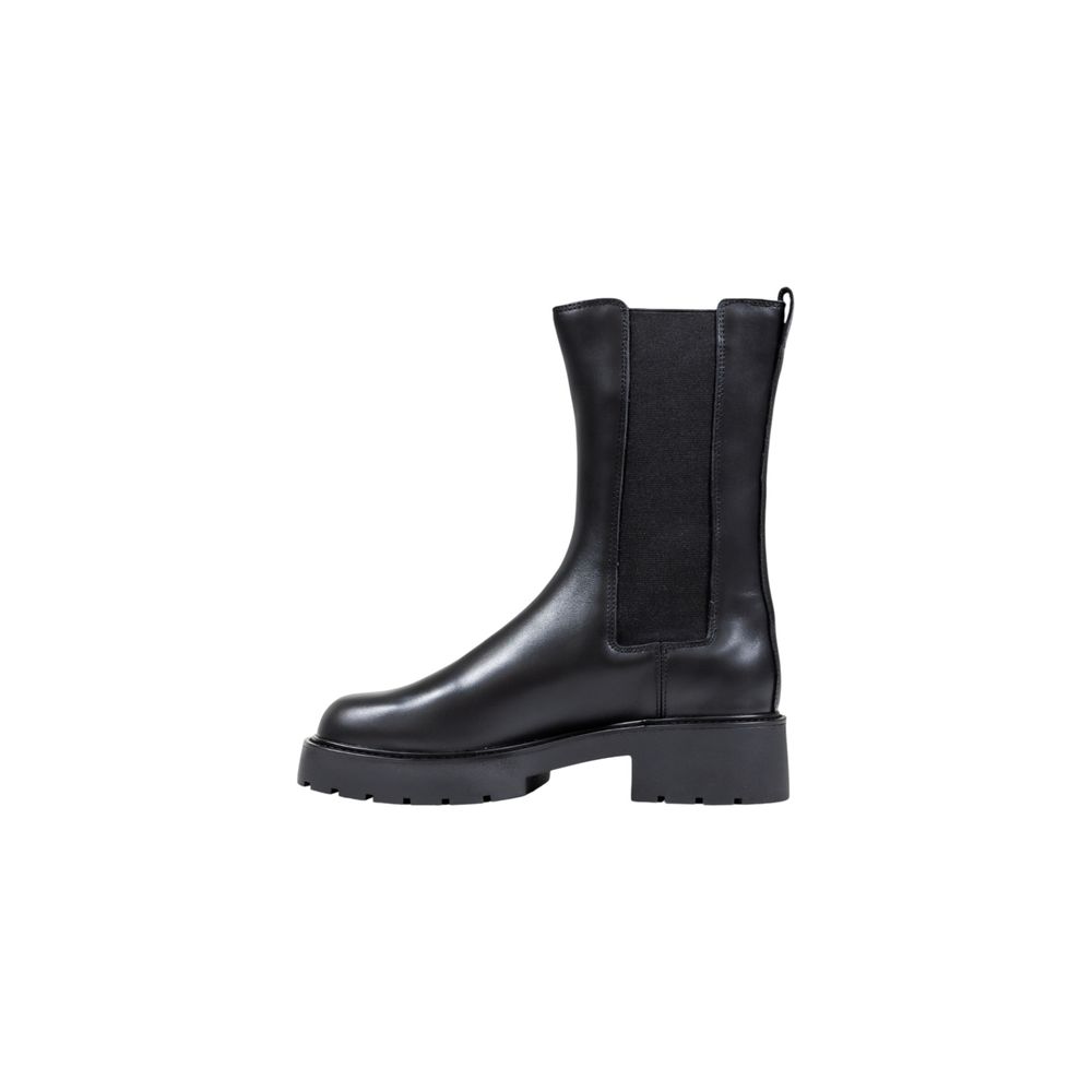 Black Leather Ankle Boots