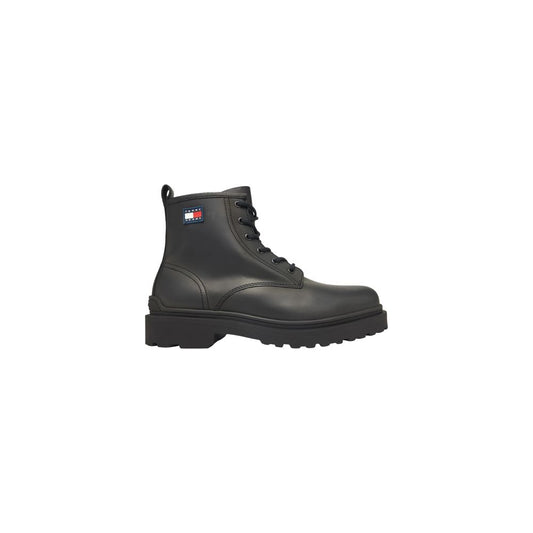 Black Leather Athletic Sneakers