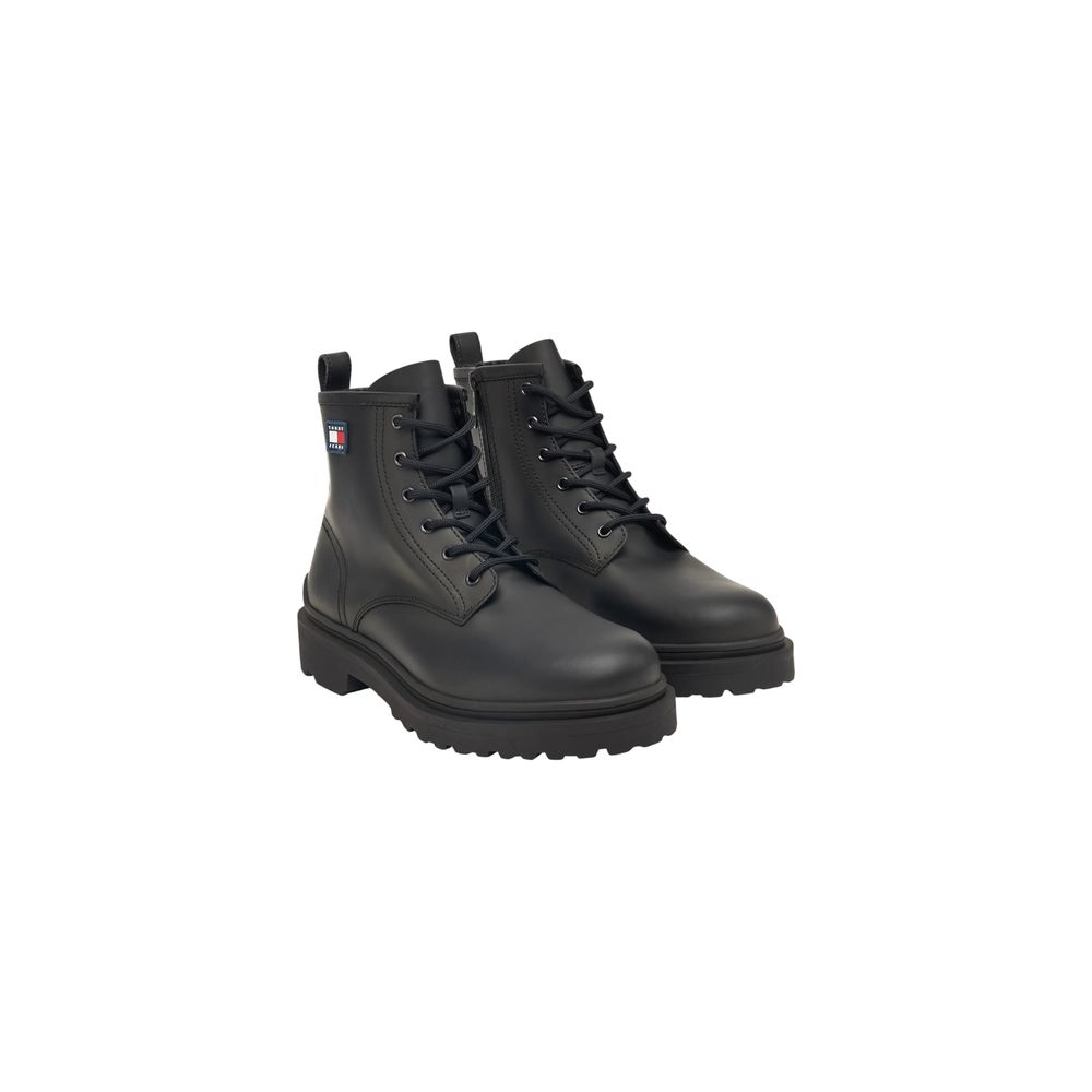 Black Leather Athletic Sneakers