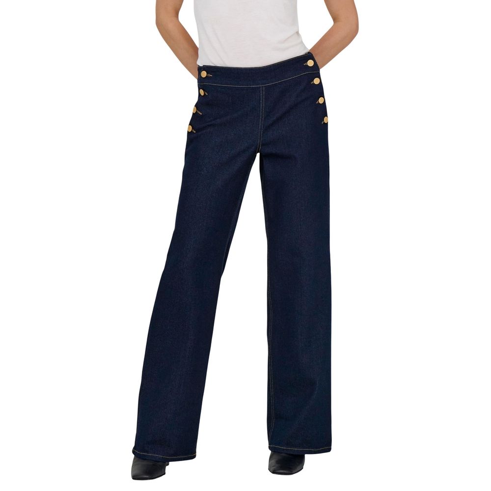Blue Cotton Bootcut Jeans