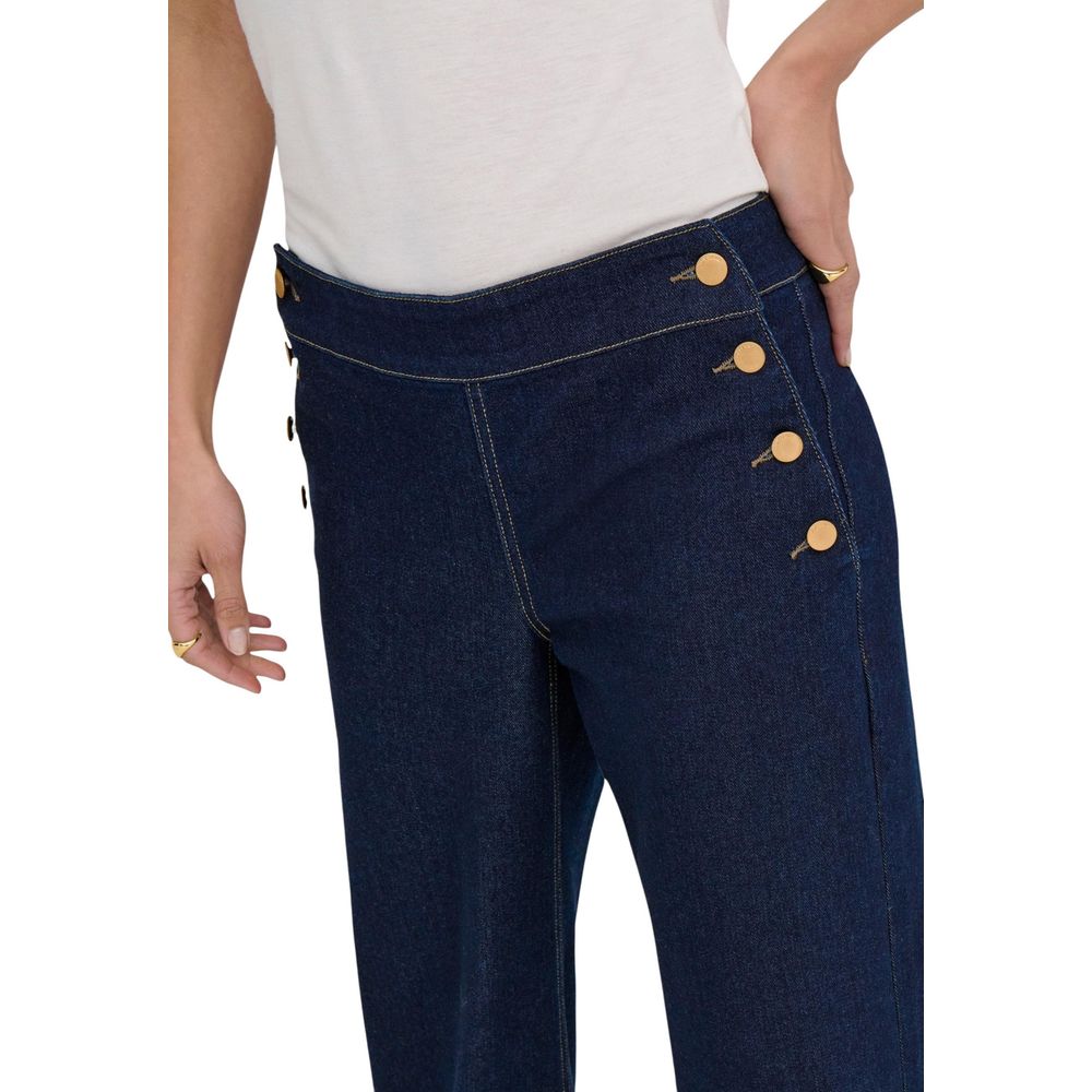 Blue Cotton Bootcut Jeans
