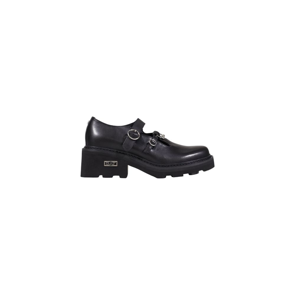 Black Leather Platform Pumps