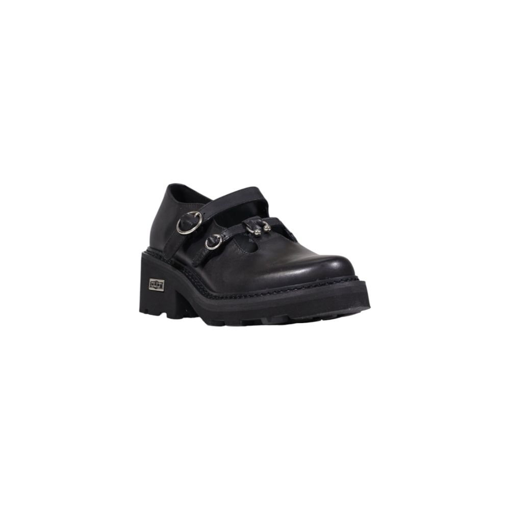 Black Leather Platform Pumps