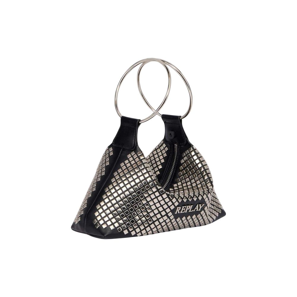 Black Polyester Handbag
