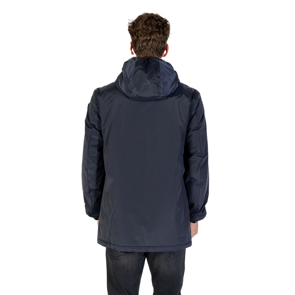 Blue Polyester Trench Coat