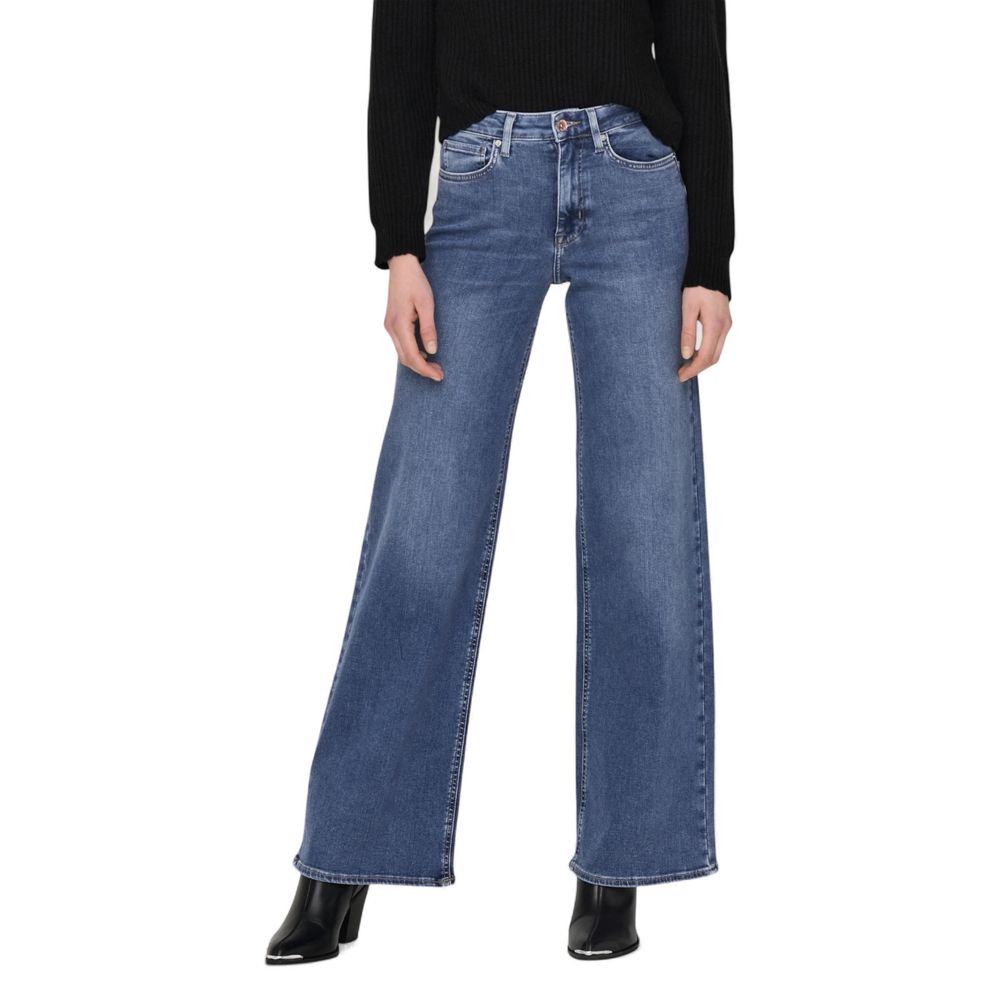 Blue Cotton Bootcut Jeans