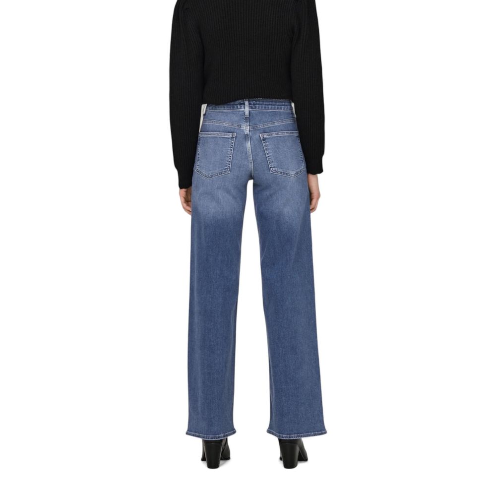 Blue Cotton Bootcut Jeans