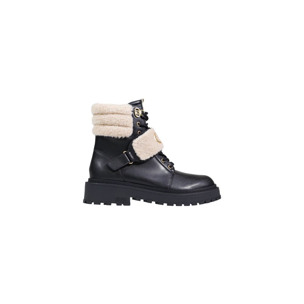 Black Artificial Leather Ankle Boots