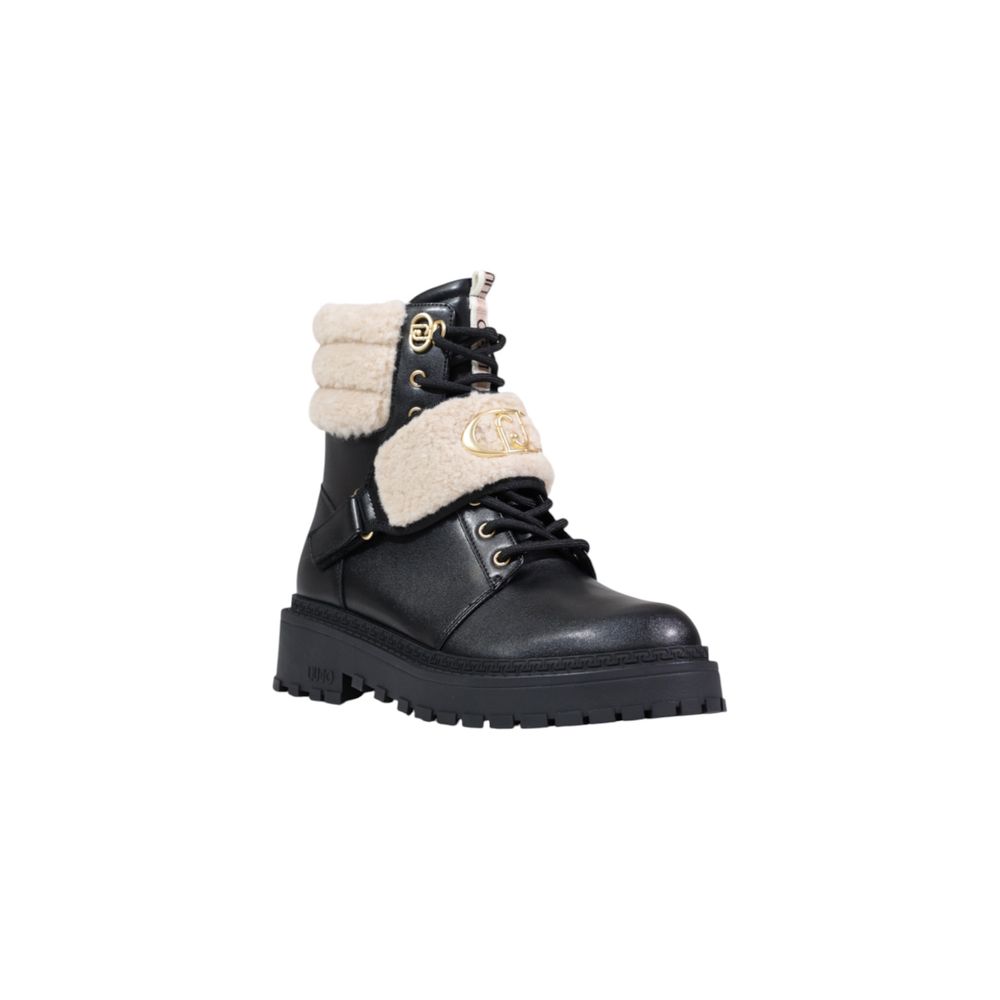 Black Artificial Leather Ankle Boots