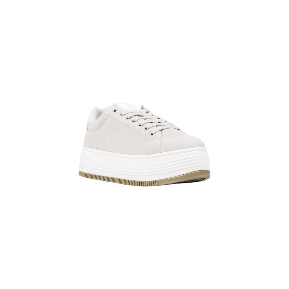 Gray Suede Leather Platform Sneakers