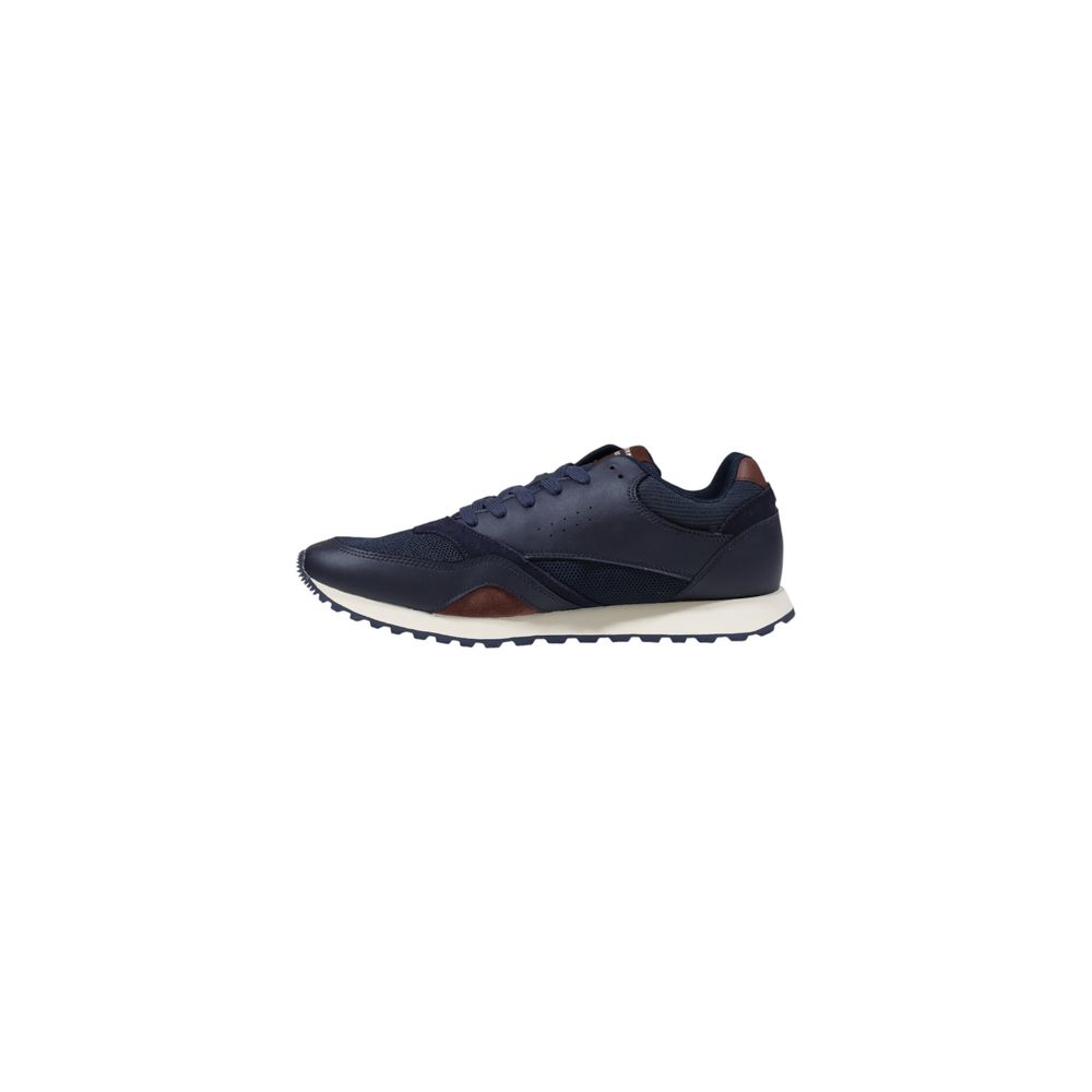 Blue Leather Athletic Sneakers