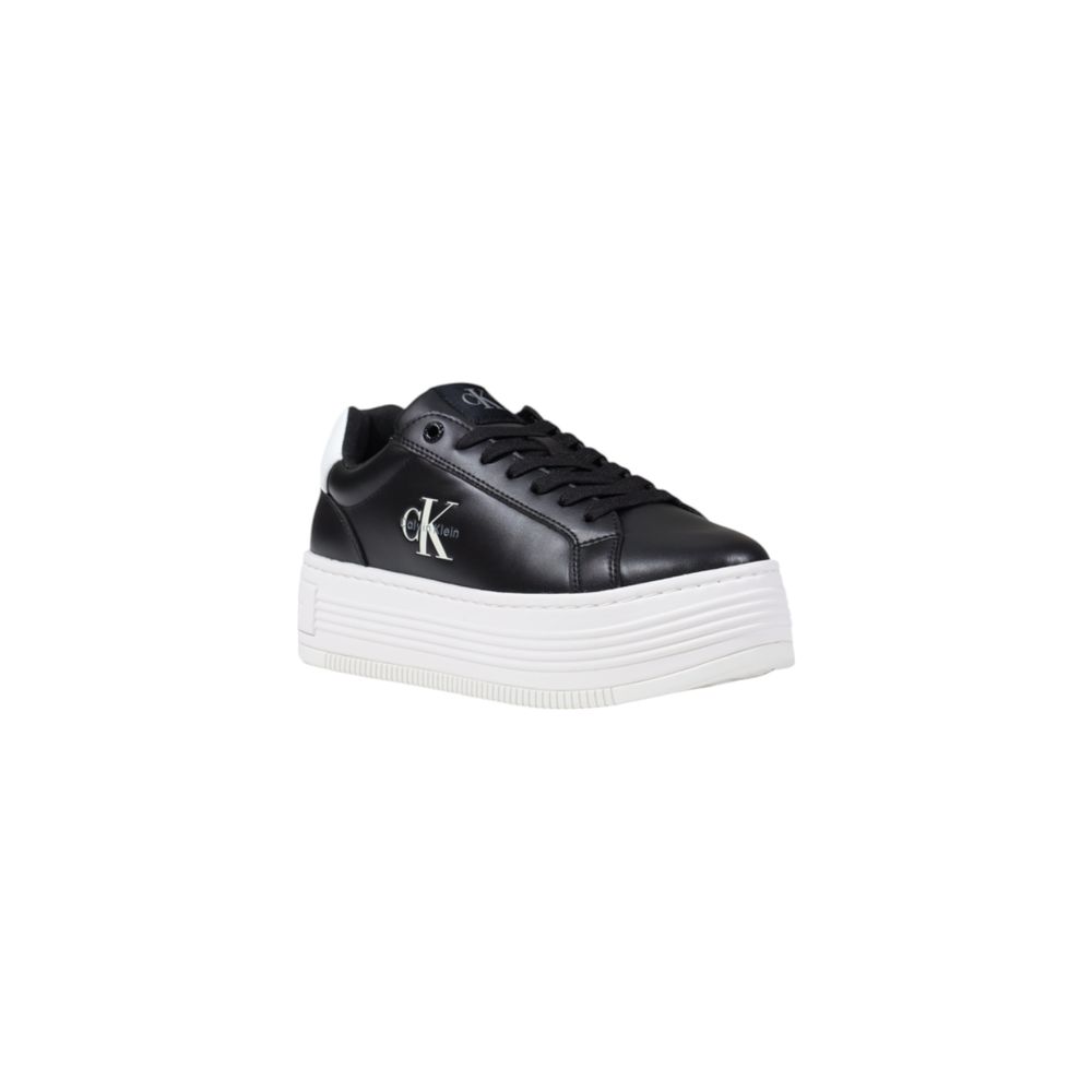 Black And White Leather Platform Sneakers