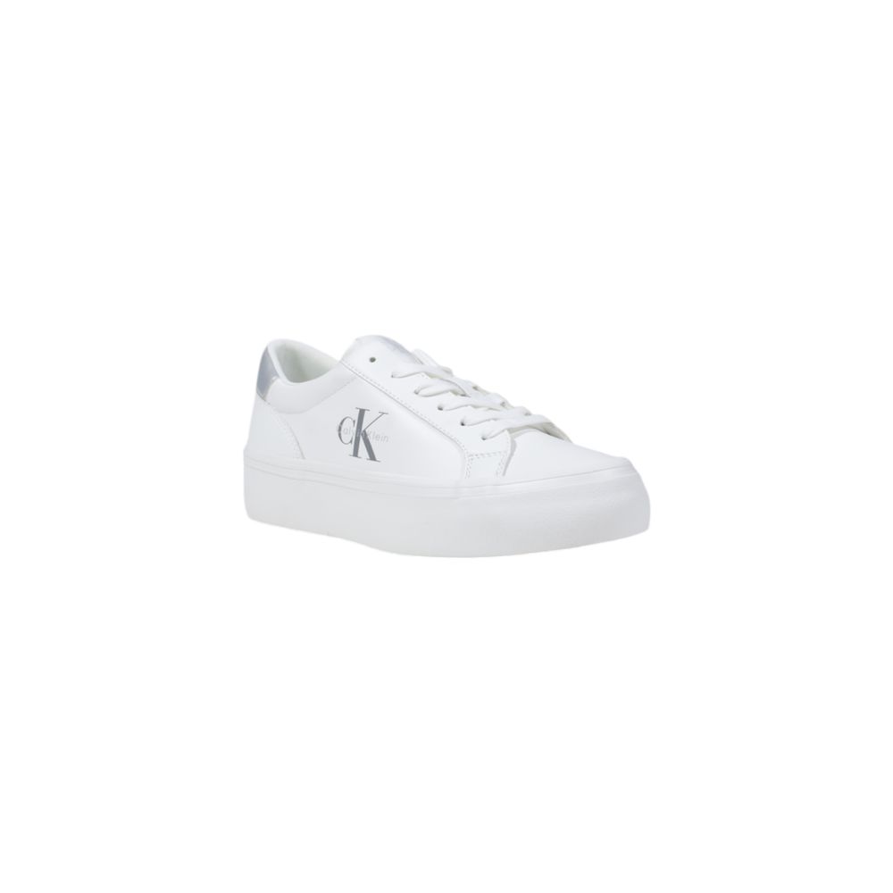 Silver Leather Low Top Sneakers