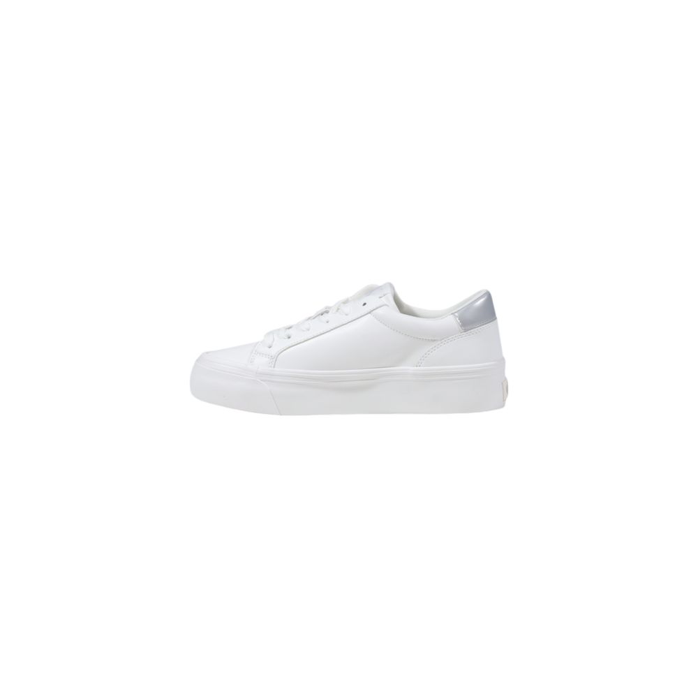 Silver Leather Low Top Sneakers