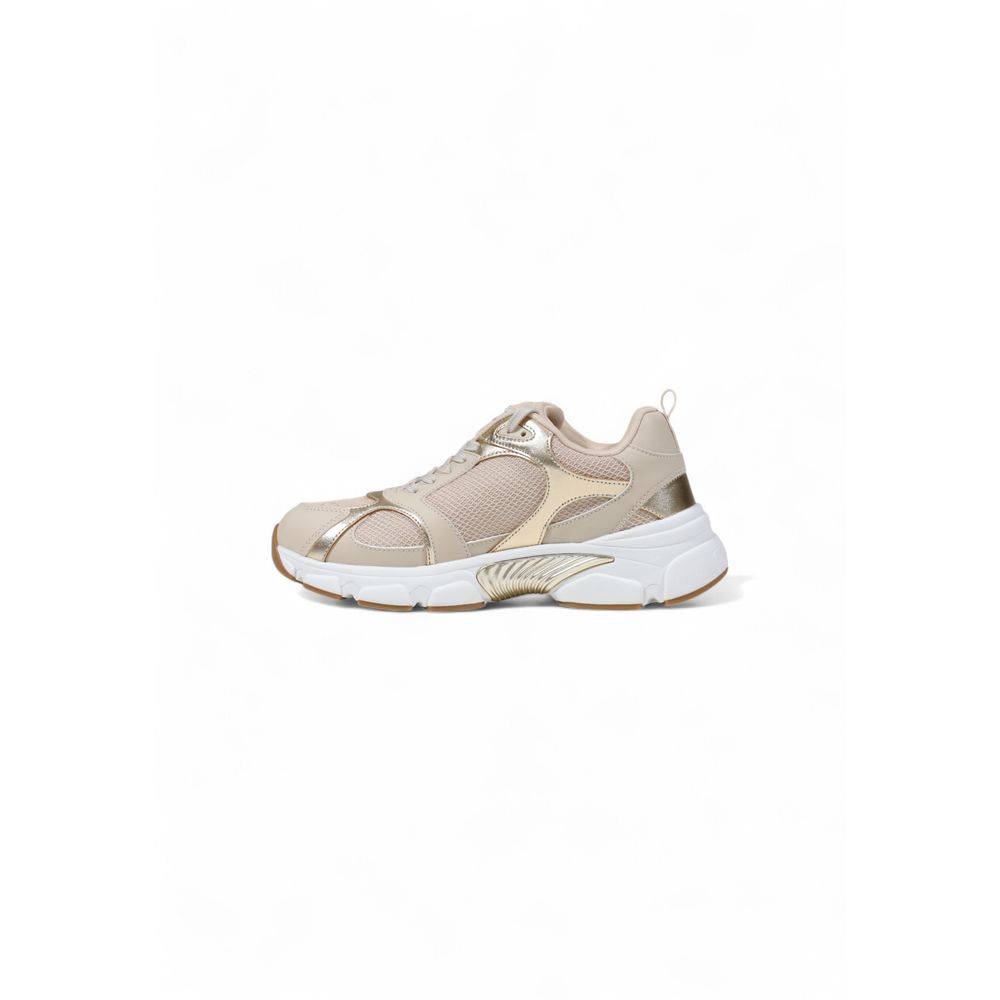 Beige Polyester Chunky Sneakers