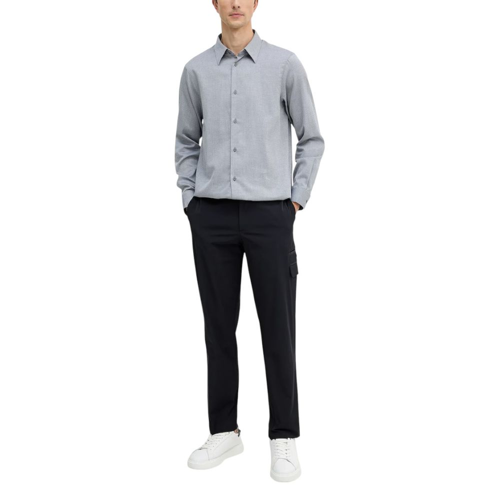 Black And White Cotton Dress Shirt
