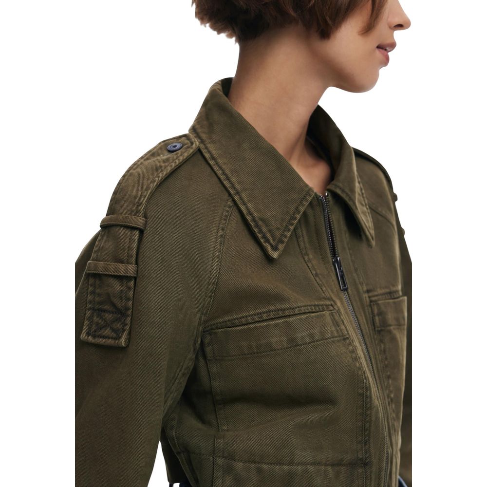 Green Cotton Denim Jacket