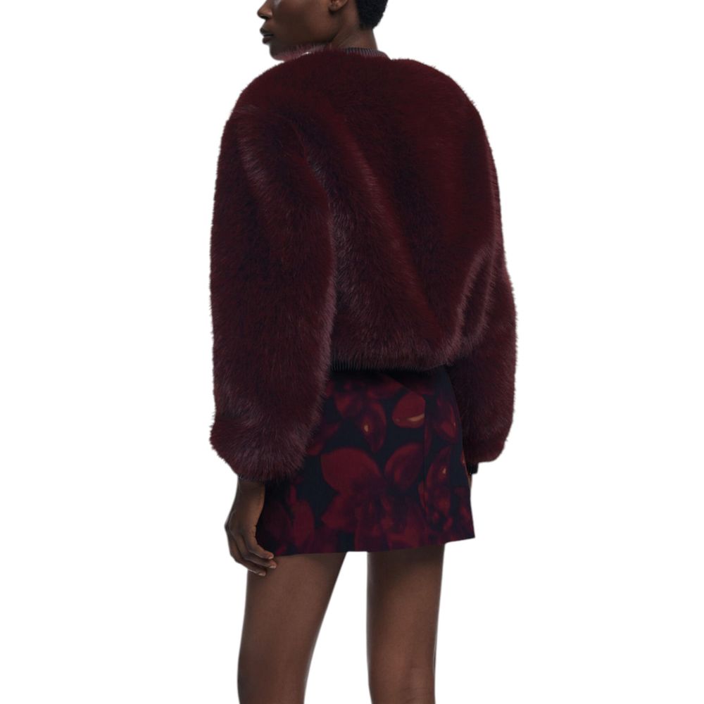 Bordeaux Polyester Jackets And Coat