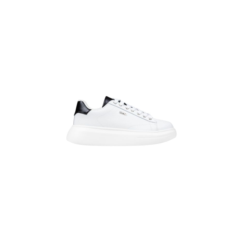 Black And White Artificial Leather Chunky Sneakers